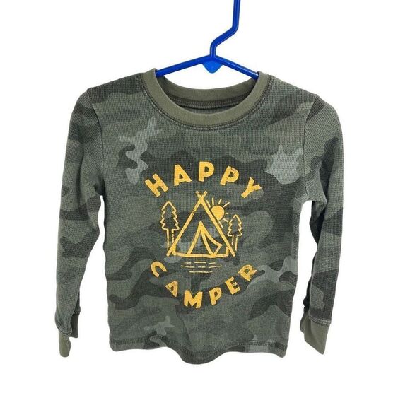 Jumping Beans Infant Happy Camper Camo Thermal Long Sleeve T-Shirt Green Size 3T - Picture 1 of 5